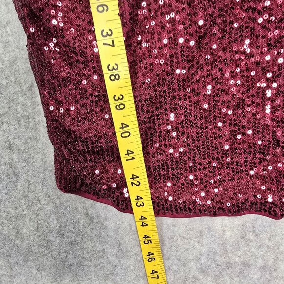 Red Sequin One Shoulder Dress XL - Picture 6 of 7